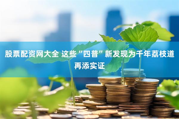 股票配资网大全 这些“四普”新发现为千年荔枝道再添实证